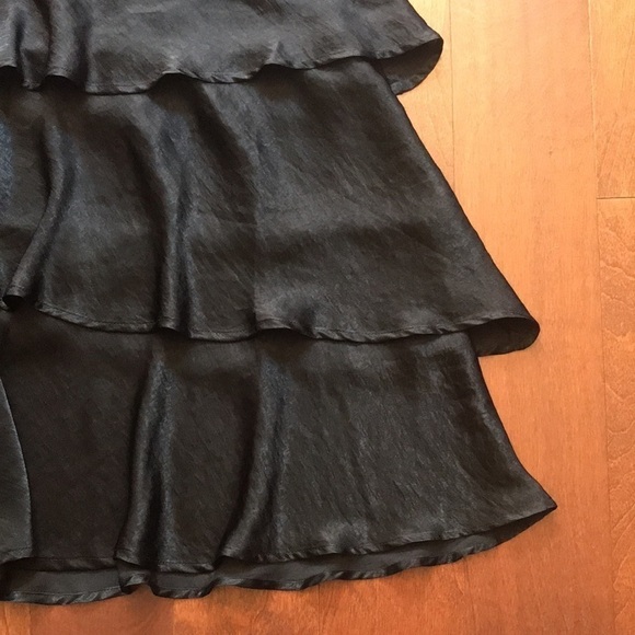 Jun & Ivy Fairycore Witchy Black Lightweight Satiny Tiered Midi Skirt, Size Sm - Picture 3 of 10
